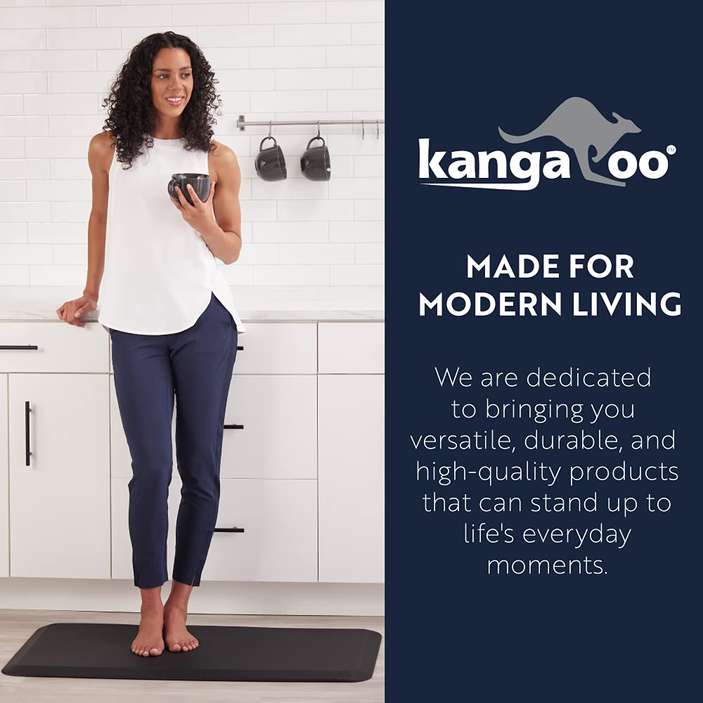 KANGAROO Thick Ergonomic Anti Fatigue Cushioned Kitchen Floor Mats, Standing Office Desk Mat, Waterproof Scratch Resistant Topside, Supportive All KANGAROO