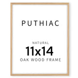 puthiac 11x14 Oak Wood Picture Frame - Minimalist 11x14 Poster Frame, 11"x14" Frame Wood, Natural Solid Wooden Picture Frames for Wall Art Photo and puthiac