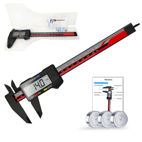 Electronic Digital Caliper, ACEMETER 0-6" Vernier Caliper,Caliper Measuring Tool with mm/inch Conversion,Large LCD Screen,Auto-Off Feature,Suitable ACEMETER