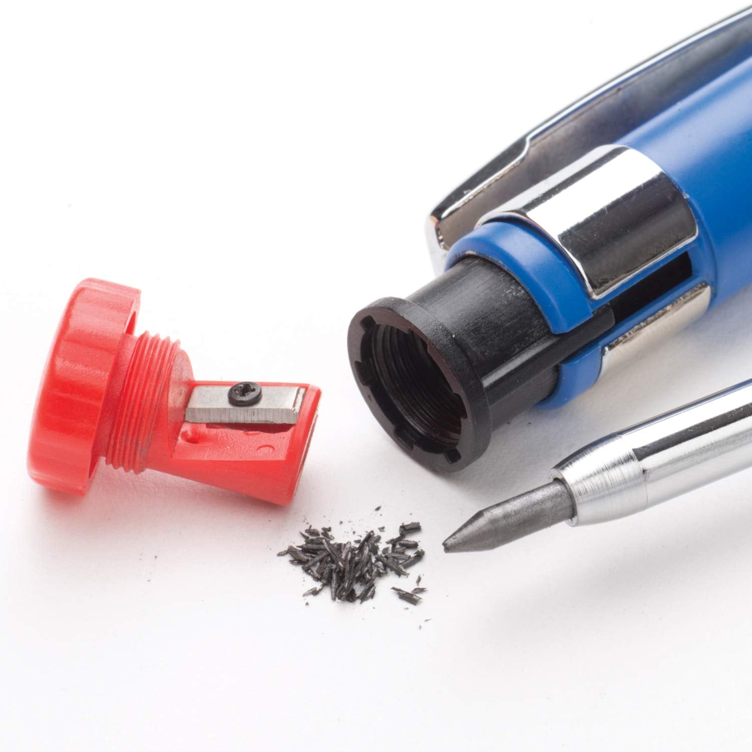 Markal 96270 - Markal PRO- Carpenter Mechanical Pencil with 1 Graphite Lead, Built-in Sharpener, 1 Click Advance, Heavy Duty Metal Barrel & Extended Markal