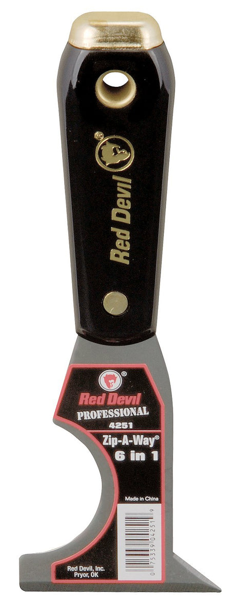 Red Devil 4251 6-in-1 Painter's Tool, 1-Pack, Black Red Devil