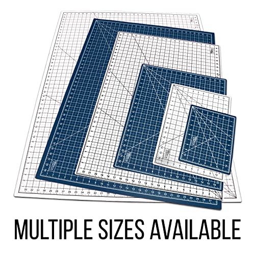 U.S. Art Supply - Pack of 2-18" x 24" White/Blue Professional Self Healing 5-6 Layer Double Sided Durable Non-Slip Cutting Mat Great for U.S. Art Supply