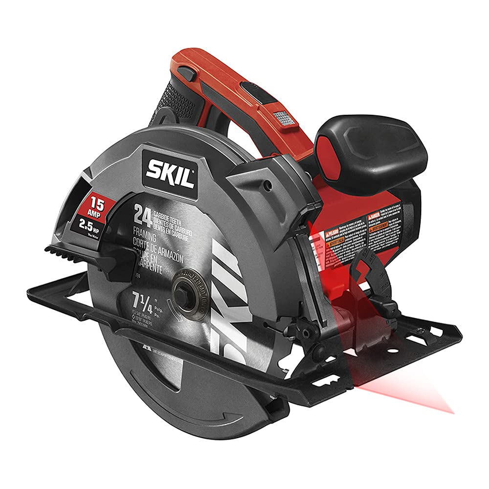 SKIL 15 Amp 7-1/4 Inch Circular Saw with Single Beam Laser Guide - 5280-01 Skil