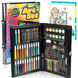 ArtCreativity Deluxe Art Kit For Kids Art Set - Beginners Supplies 101 Piece Artist Drawing Painting Kit with Coloring Book, Art And Craft Gift Set ArtCreativity