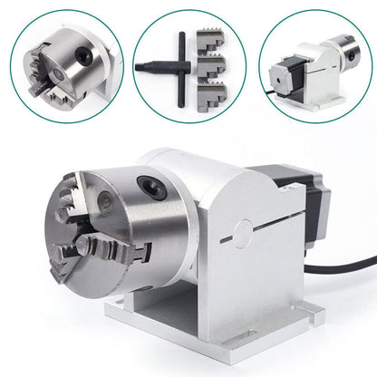 Efficient 80mm Rotary Shaft Axis Attachment Tool for Fiber Laser Marking & Engraving Machine, Rotating Shaft with Simple Operation, Silver - US Stock - WoodArtSupply