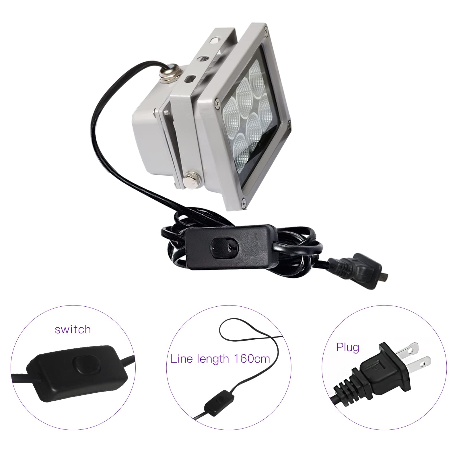 3D Printer UV Resin Curing Light for SLA/DLP/LCD 3D Printing, Solidify Photosensitive Resin, 405nm UV LED Lights with 60w Output Affect - WoodArtSupply