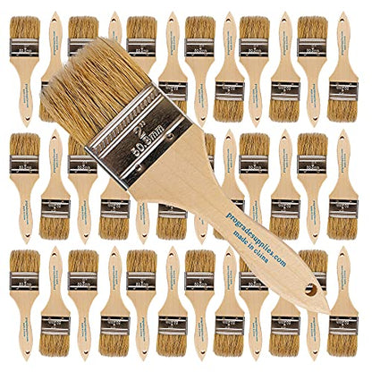 Pro Grade - Chip Paint Brushes - 36 Ea 2 Inch Chip Paint Brush Light Brown - WoodArtSupply