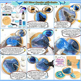 FUNSHOWCASE Wood Coaster Set Epoxy Resin Casting Craft Kit River Edge 5-Count FUNSHOWCASE