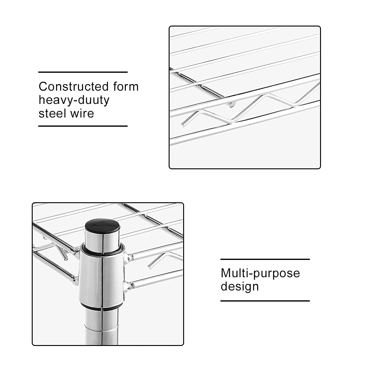 TYNB, Metal Storage Rack 6000 Lbs Capacity, 6 Tier Metal Shelf with Wheels 48In L×18In W×76In H NSF Height Adjustable Movable Heavy Duty Wire TYNB