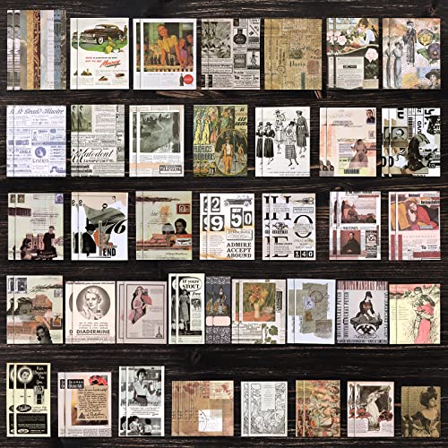 Draupnir 200pcs Vintage Junk Journal Supplies,Scrapbook Supplies  Scrapbooking Paper and Stickers Ephemera for Art Aesthetic Journaling Kit  Collage