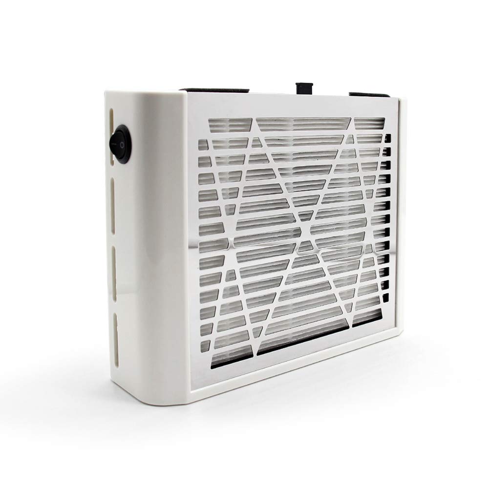 AONOLOVO Nail Dust Collector, Powerful Nail Vacuum Dust Collector Nail Tech Extractor Fan Manicure Tool for Acrylic Nails Removal, White AONOLOVO