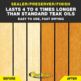 STAR BRITE Premium Golden Teak Oil - Ultimate Sealer, Preserver & Finish for Outdoor Teak & Fine Woods - Ideal for Boats, Furniture, Shower Stools - STAR BRITE