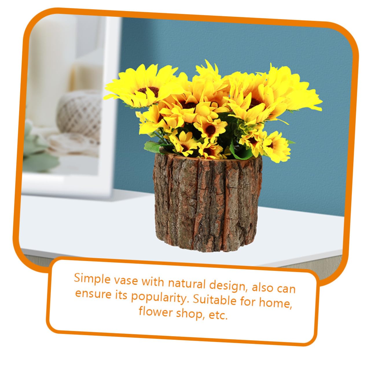 Amosfun 2pcs Wood bark Flower Pot Rustic Flower Pot Flower Arrangement Bucket Tree Planter Flower Storage Pot Flower Planting pots Flower Barrel Amosfun