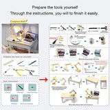 Spilay Miniature Dollhouse Kit with Furniture,DIY Dollhouse Kit Mini Modern Villa Model Plus Dust Cover and Music Box,1:24 Scale Creative Room Idea Spilay