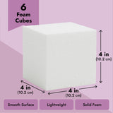 Juvale 6 Pack Foam Cube Squares for Crafts - Polystyrene Blocks for DIY, Floral Arrangements, Arts Supplies (4 x 4 x 4 in, White) Juvale