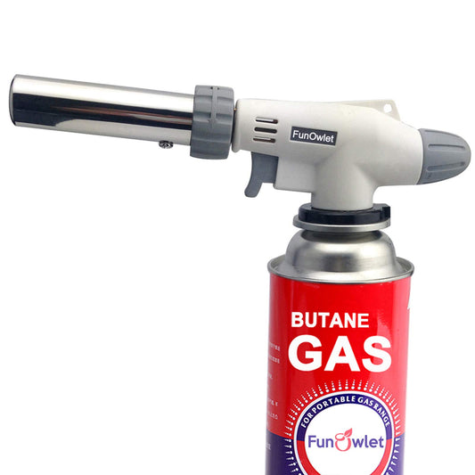 Butane Torch Kitchen Blow Lighter - Culinary Torches Chef Cooking Professional Adjustable Flame with Reverse Use for Creme, Brulee, BBQ, Baking, - WoodArtSupply