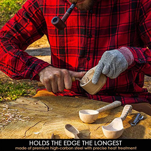 BeaverCraft Wood Carving Hook Knife SK1 for Carving Spoons Kuksa Bowls and Cups Spoon Carving Tools Basic Crooked Knife for Professional Spoon BeaverCraft