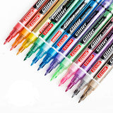 ZEYAR Glitter Paint Pens, Water based, Extra Fine Point, Nylon Tip, 12 Colors, Great for Gift Card, Poster, Album, Christmas Card and more. Non-Toxic ZEYAR