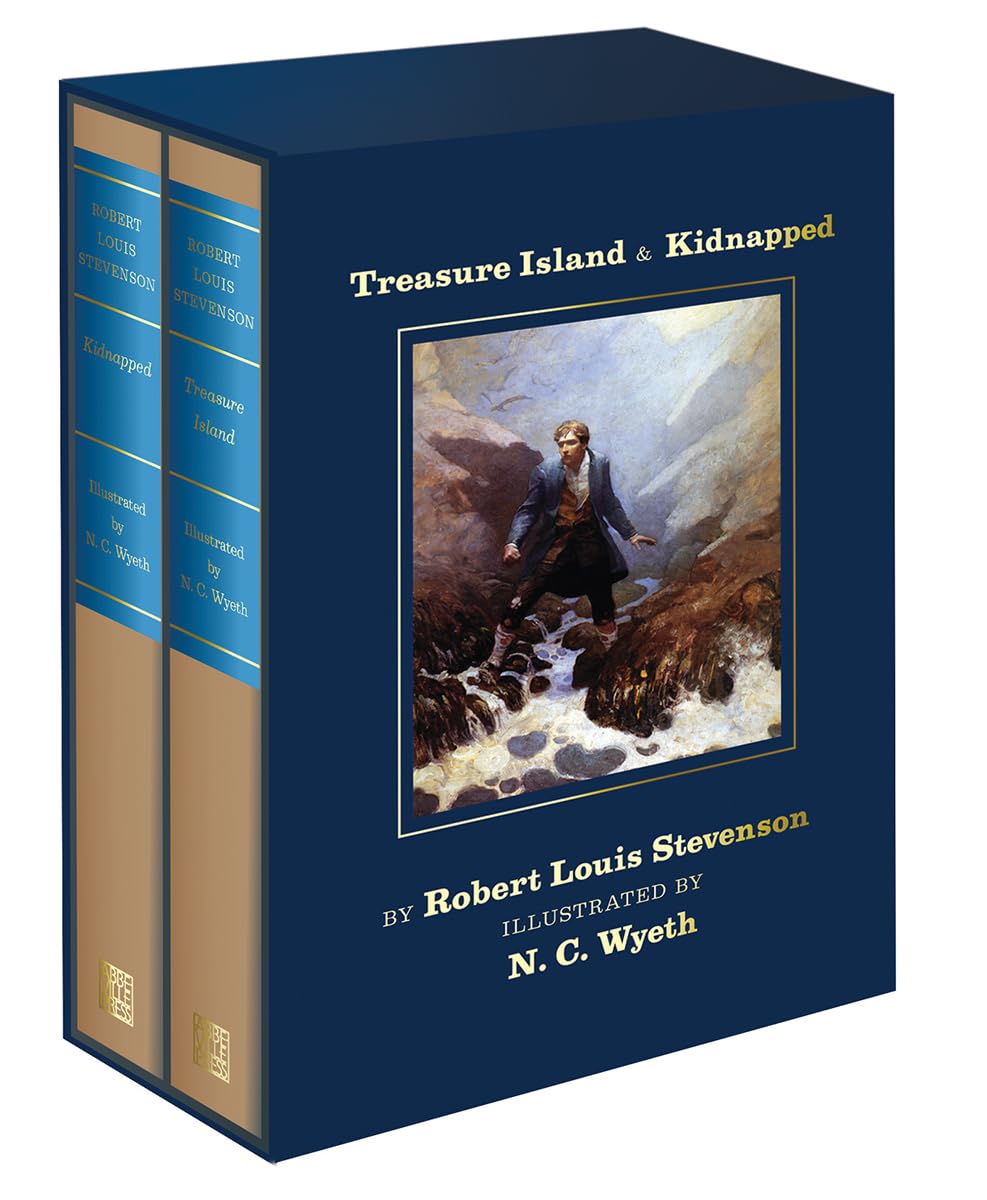 Treasure Island and Kidnapped: N. C. Wyeth Collector's Edition (2-vol. clothbound set) (Abbeville Illustrated Classics) WoodArtSupply