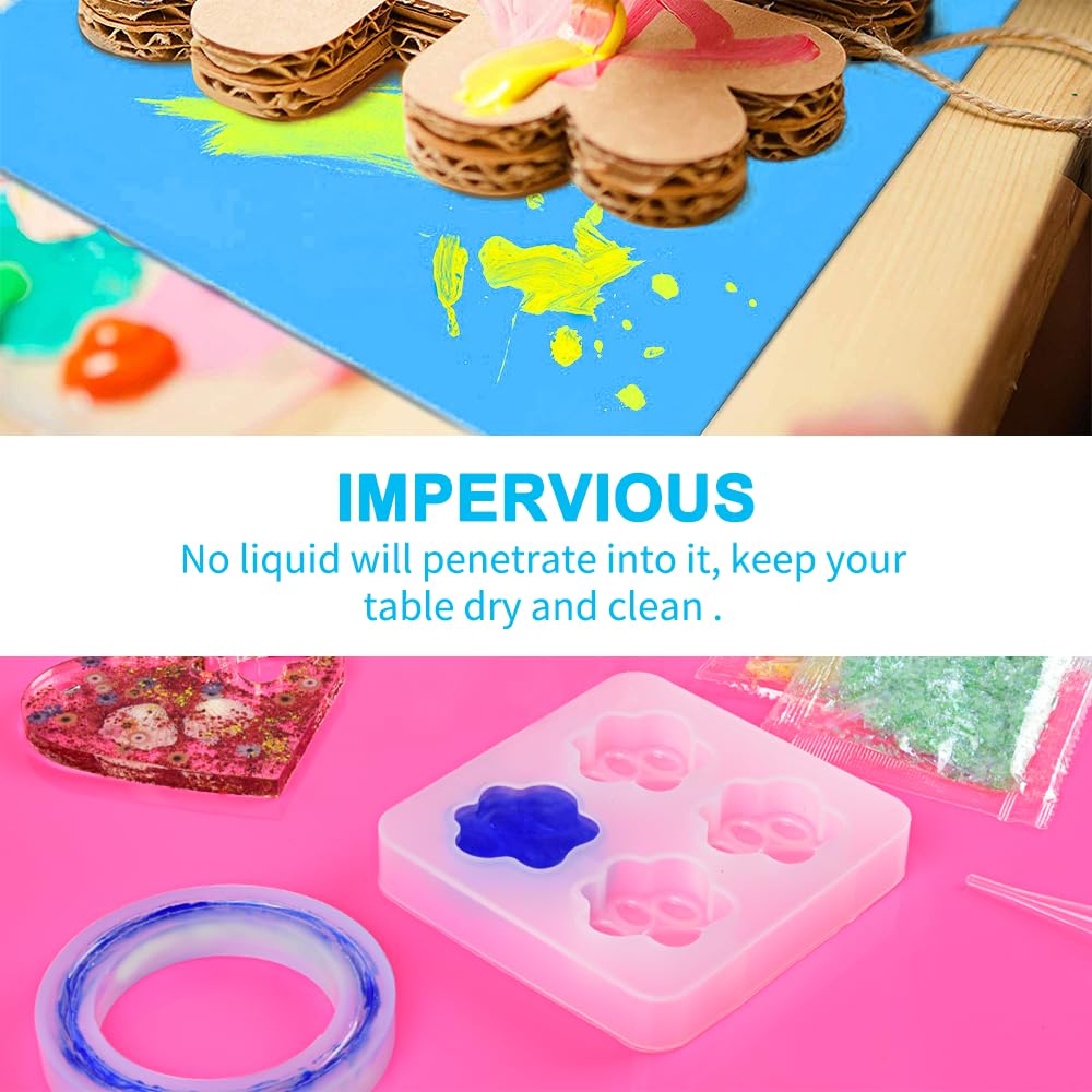 3 Pack Silicone Craft Mat, IKOCO 15.7"x 11.8" Silicone Mat Bulk Playdough Mat Nonslip and Nonstick Silicone Sheets for Crafts, Paint, Resin Casting IKOCO