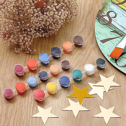 ZQYYQZ 100 Pieces 2 Inch Wooden Stars Shape Unfinished Wood Stars Pieces, Blank Wooden Star Cutouts for Christmas Crafts and Party Ornaments