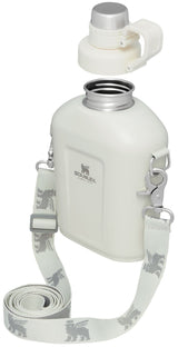 Stanley Legendary Classic Canteen Water Bottle - 1.1 QT - Stainless Steel Canteen with Strap and Leakproof Lid - Dishwasher Safe and BPA-Free, Cream STANLEY