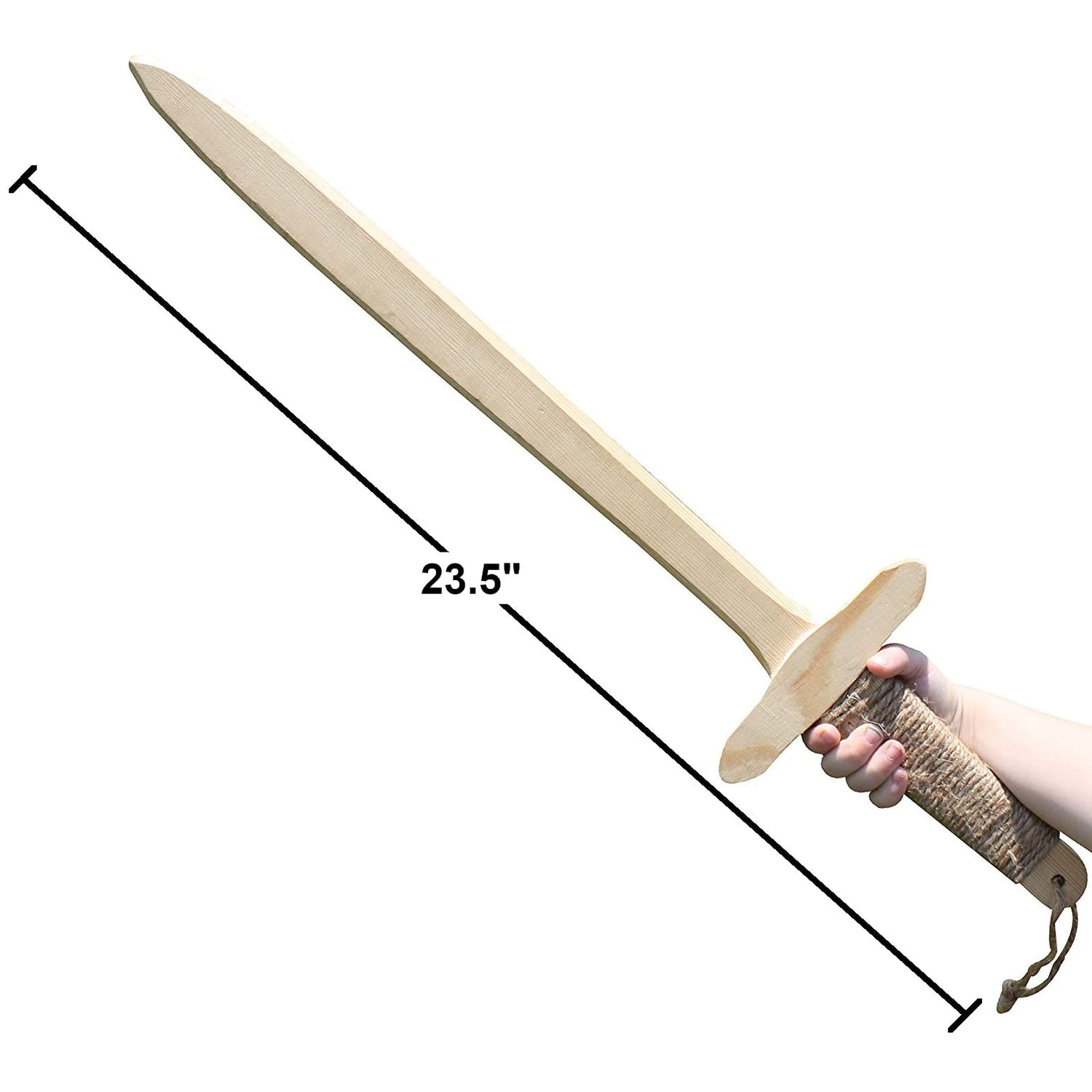 Adventure Awaits! Wooden Toy Sword for Kids with Jute Wrapped Handle | 2 Pack | Lightweight and Durable for Imaginative Kids | Set of 2 Adventure Awaits!
