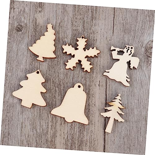 TEHAUX 100PCS Natural Unfinished Wood Slices Christmas Rustic Decor Unfinished Christmas Ornaments Unfinished Wood Crafts Centerpieces Rustic Wood TEHAUX