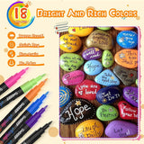 18 Colors Acrylic Paint Marker Pens for Rock Painting Fine Point Acrylic Paint Pens WoodArtSupply
