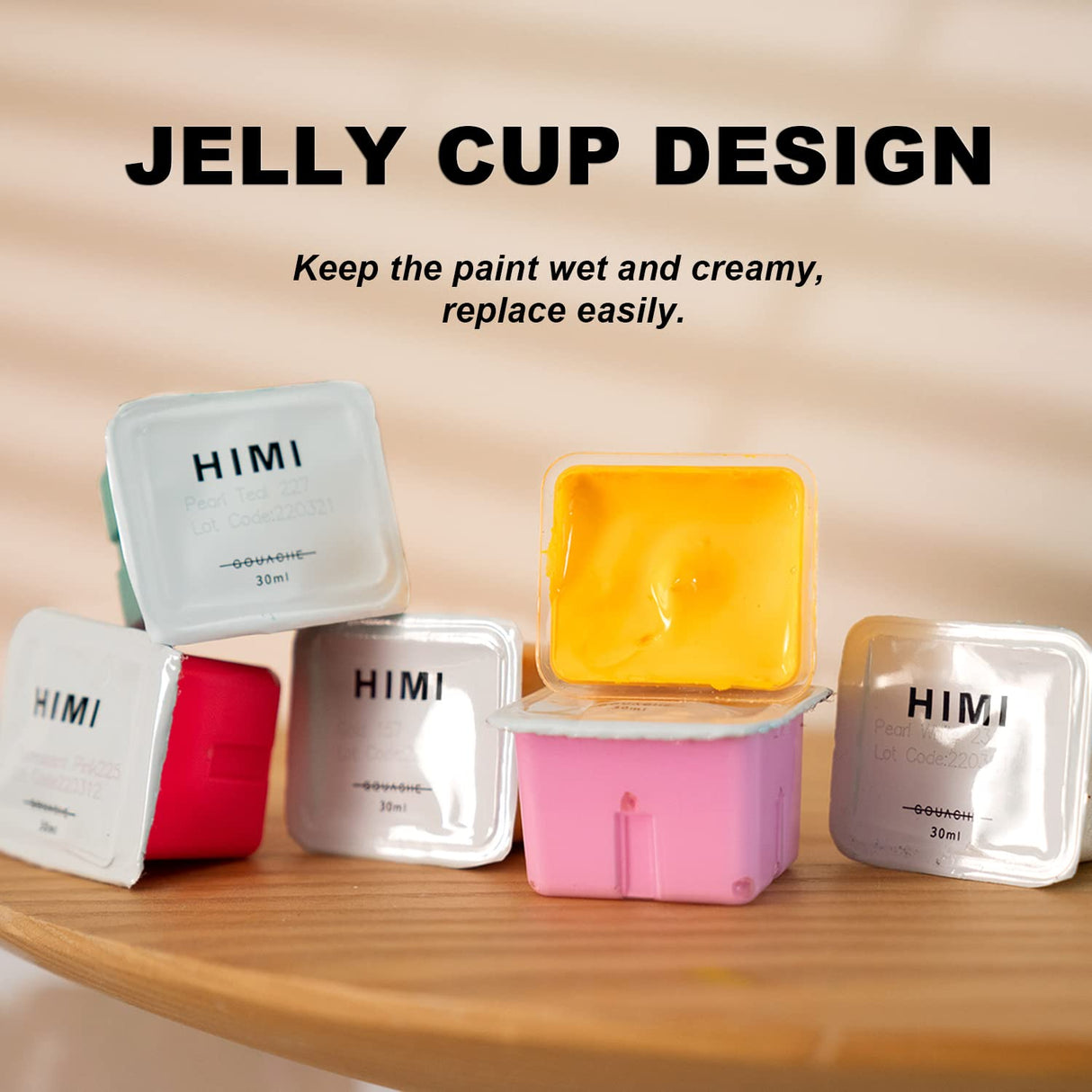 HIMI Gouache Paint Set, 56 Colors×30ml, Unique Jelly Cup Design, Non-Toxic, Gouache Paint for Canvas Watercolor Paper - Perfect for Beginners, HIMI