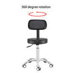Antlu Rolling Stool Drafting Chair for Garage Shop Workbench Kitchen Medical Salon,Swivel Adjustable Stool with Wheels and Back Support (Black, Antlu