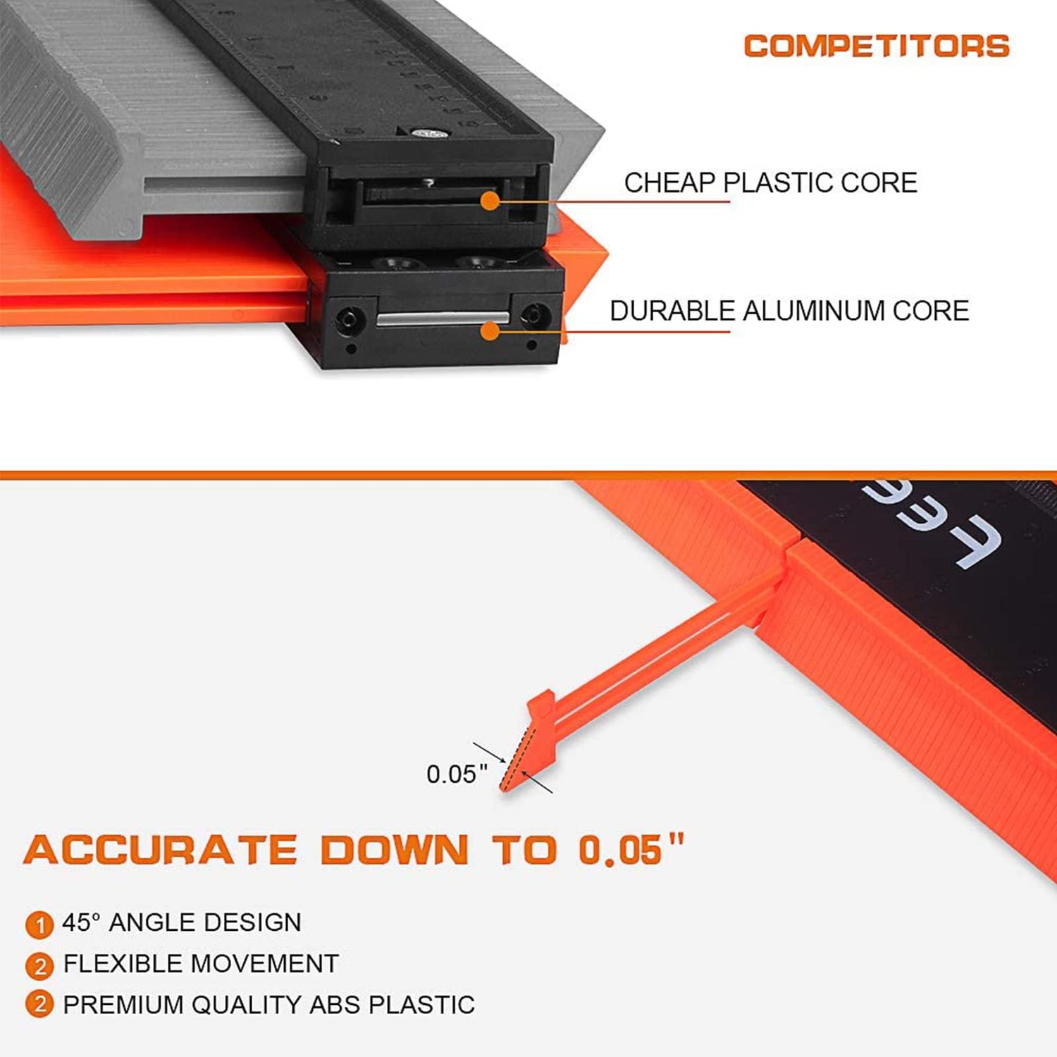 Contour Gauge (12 Inch) with Lock Profile Tool, Christmas Day Gifts Woodworking Tools Carpenter Tools for Men Construction Scribe Tools, Gifts for Feeke