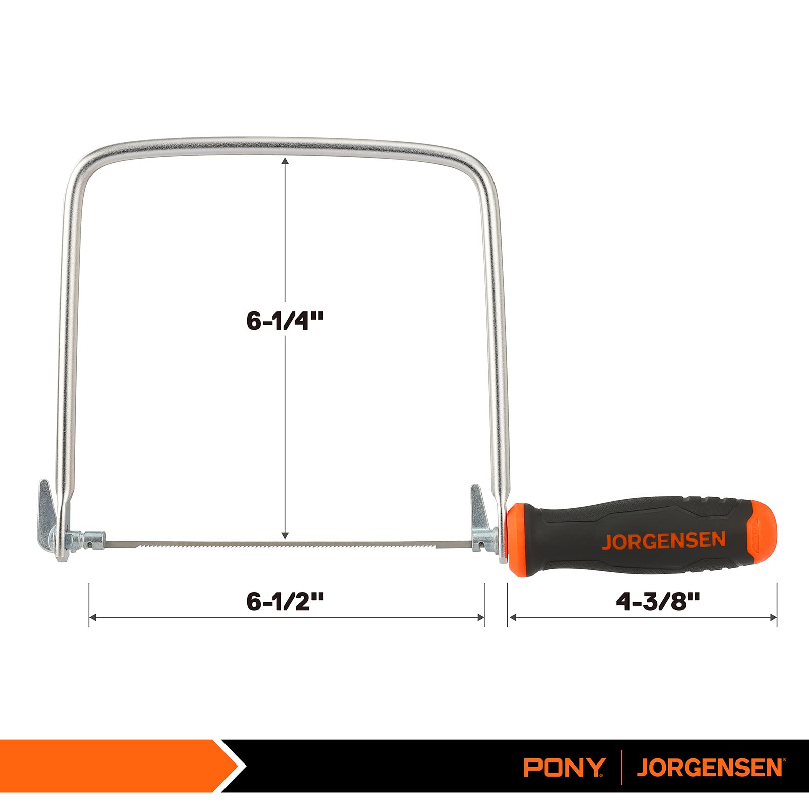 JORGENSEN Pro Coping Saw, Coping Frame and Extra 2pcs 6-1/2 Inch Replacement Blades Set for Woodworking, Plastic, Rubber, and Soft Metal Cutting - WoodArtSupply