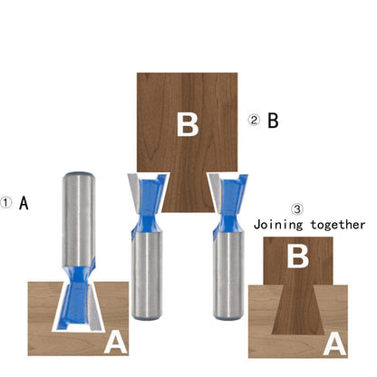 CHCYWJGJ 1-1/2” Dovetail Router Bit 1/2 Shank Half-Blind & Through Dovetail Bits Wood Joints Cutter Tool for Making Boxes Drawers Chests for - WoodArtSupply