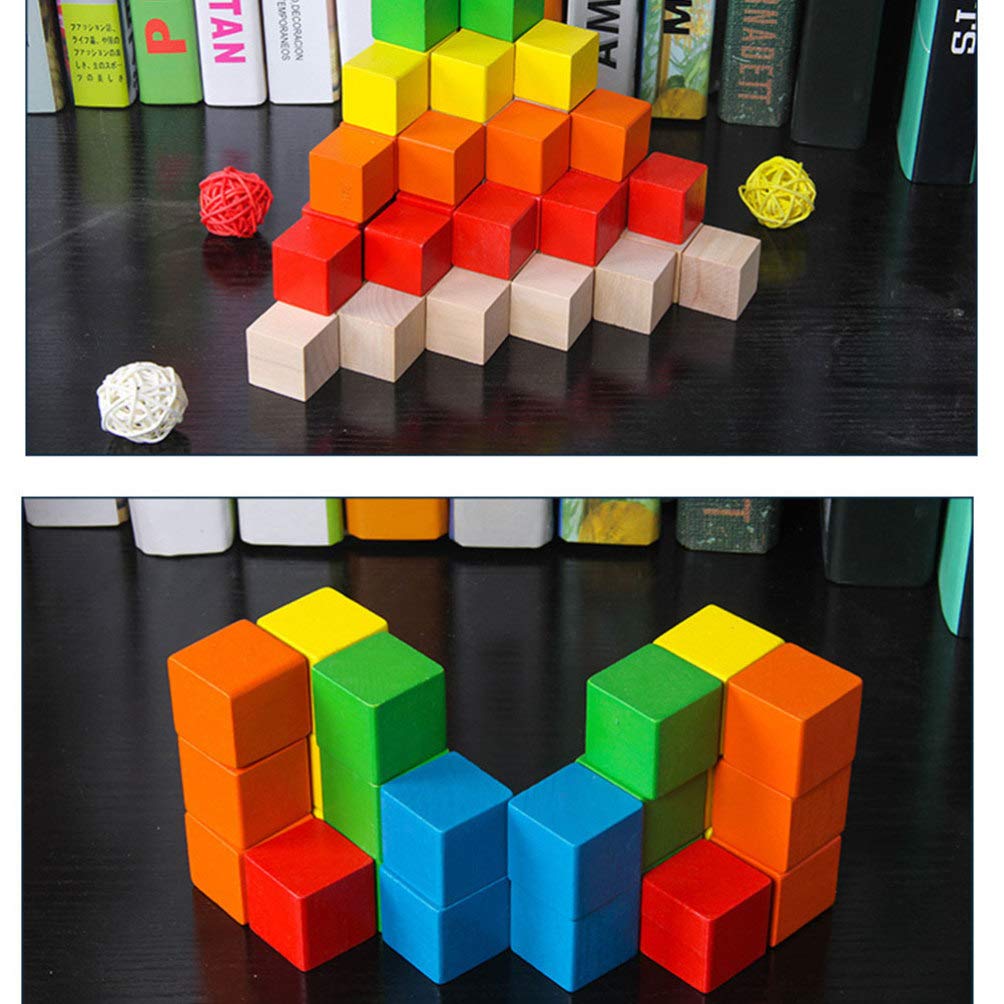 50pcs Blank Cubes unpainted Wood Blocks Wood Cube Unfinished Blocks Craft Cubes DIY Wood Blocks Wood Craft Block Square Blocks Unfinished Blank Child SUPVOX