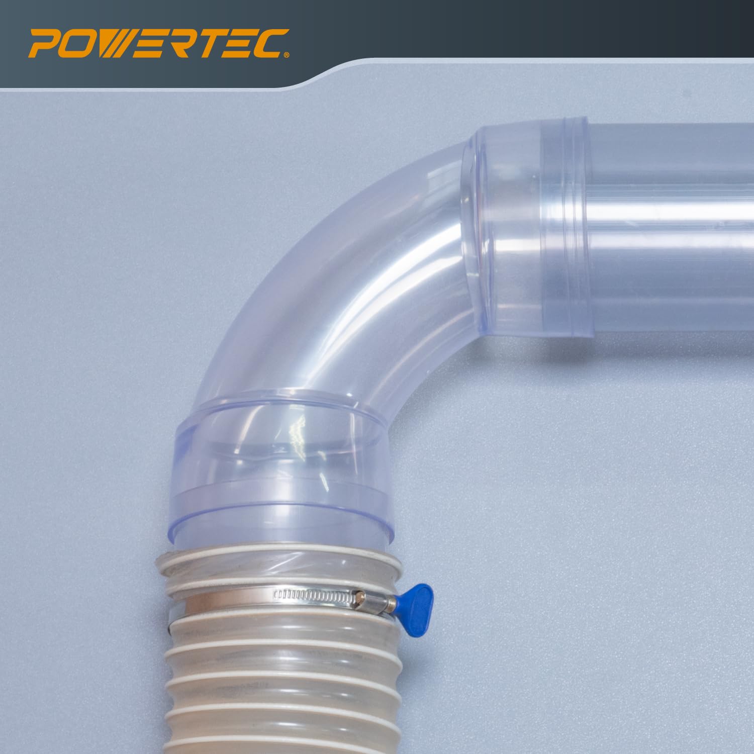 POWERTEC 70306 4 Inch Dust Collection Fittings Network with Dust Hose Splice, Blast Gates, Pipes, 90-Degree Elbow Connector, Y-fittings, Mounting POWERTEC