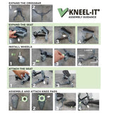Kneel-It V3 Rolling Knee Pads - Durable Ergonomic Mobile Knee Pads with Seat - 360° Turning Capability, Supports 360 lbs, Compactable, Optimal for Kneel-It