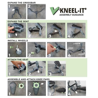 Kneel-It V3 Rolling Knee Pads - Durable Ergonomic Mobile Knee Pads with Seat - 360° Turning Capability, Supports 360 lbs, Compactable, Optimal for