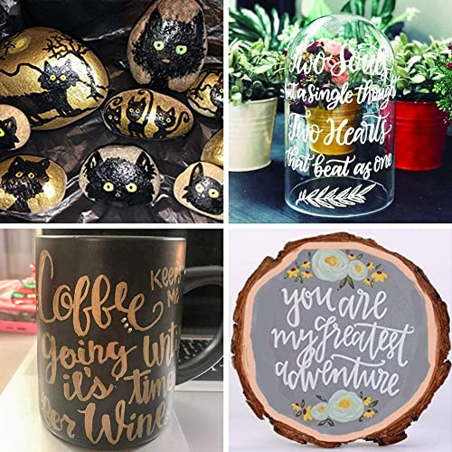 Permanent Paint Markers Pens - 3 Pack White Oil Based Paint Pens, Medium Tip, Quick Drying and Waterproof Marker Pen for Metal, Rock, Wood, Fabric, Overseas