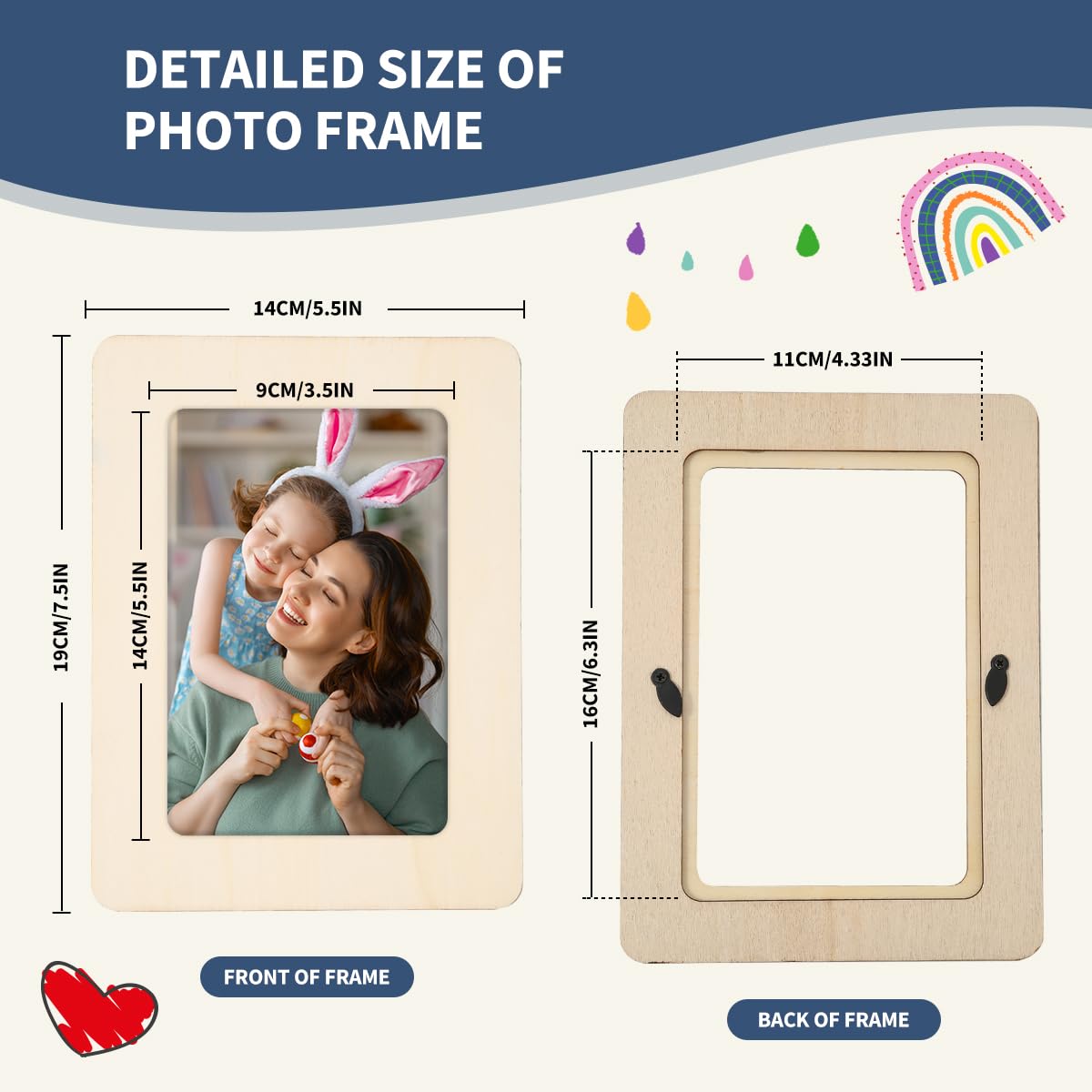 zjdbset Picture Frame Painting Craft Kit for 4 * 6 Photo,10Pcs DIY Unfinished Wooden Picture Frames with 12Pcs Painting Color Pen 4 Sheets Crystal - WoodArtSupply