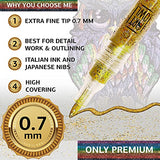 Art Owl 12 Basic Acrylic Paint Pens Extra Fine Tip and 12 Glitter Paint Markers Extra Fine Tip, Bundle for Rock Painting, Stone, Ceramic, Glass, Wood Art Owl