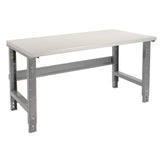 Global Industrial Adjustable Height Workbench C-Channel Leg, 72" W x 30" D, 1-5/8" Plastic Laminate Safety Edge, Gray Global Industrial