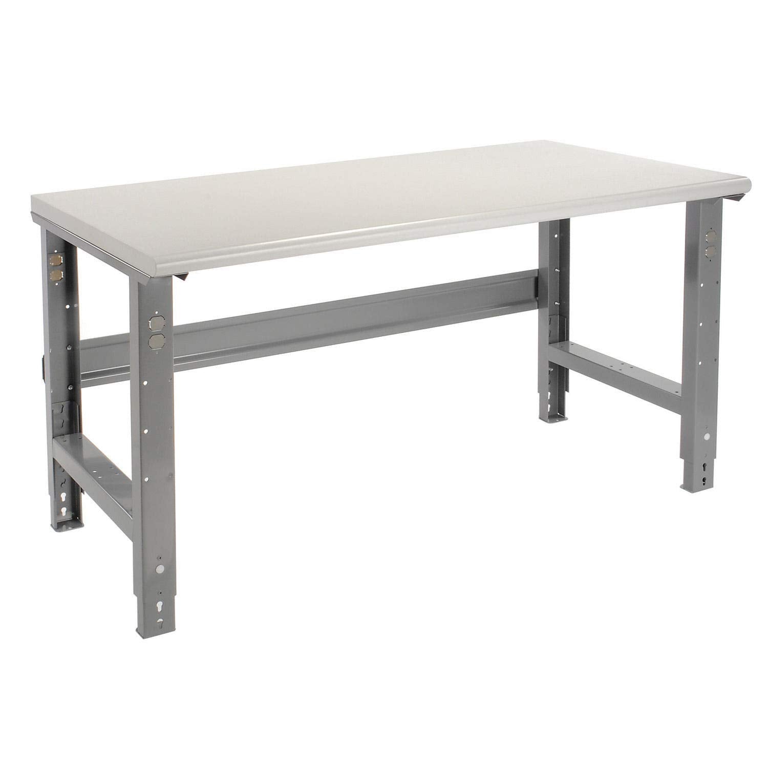 Global Industrial Adjustable Height Workbench C-Channel Leg, 72" W x 30" D, 1-5/8" Plastic Laminate Safety Edge, Gray - WoodArtSupply