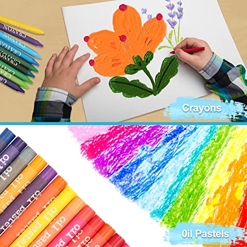 Florarich Art Supplies Set for Kids, 274 PCS Drawing Art Kits for Kids  6-9-12 Girls Boys, Double Sided Trifold Easel, with Oil Pastels, Crayons