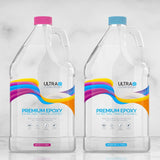 Ultra Clear Epoxy Resin and Hardener | Scratch Resistant, Crystal Clear Coating, Glossy, Low Odor Epoxy Primer | Ideal for Bar Tops, Tables, & Ultra Clear Epoxy