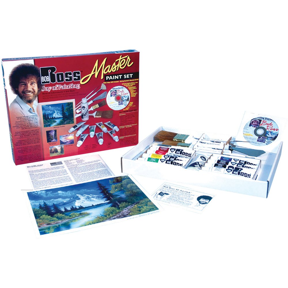 Bob Ross Master Artist Oil Paint Set & 2-in-1 Studio Easel Combined Set BobRoss