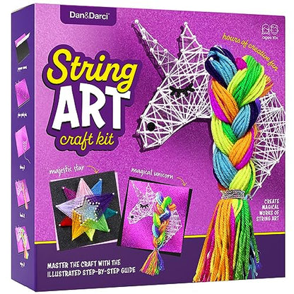 3D String Art Kit for Kids - Arts and Crafts Set for Girls & Boys - Birthday Gift Ideas Ages 8, 9, 10, 11, 12 + Age - Unicorn & Star Strings Toys