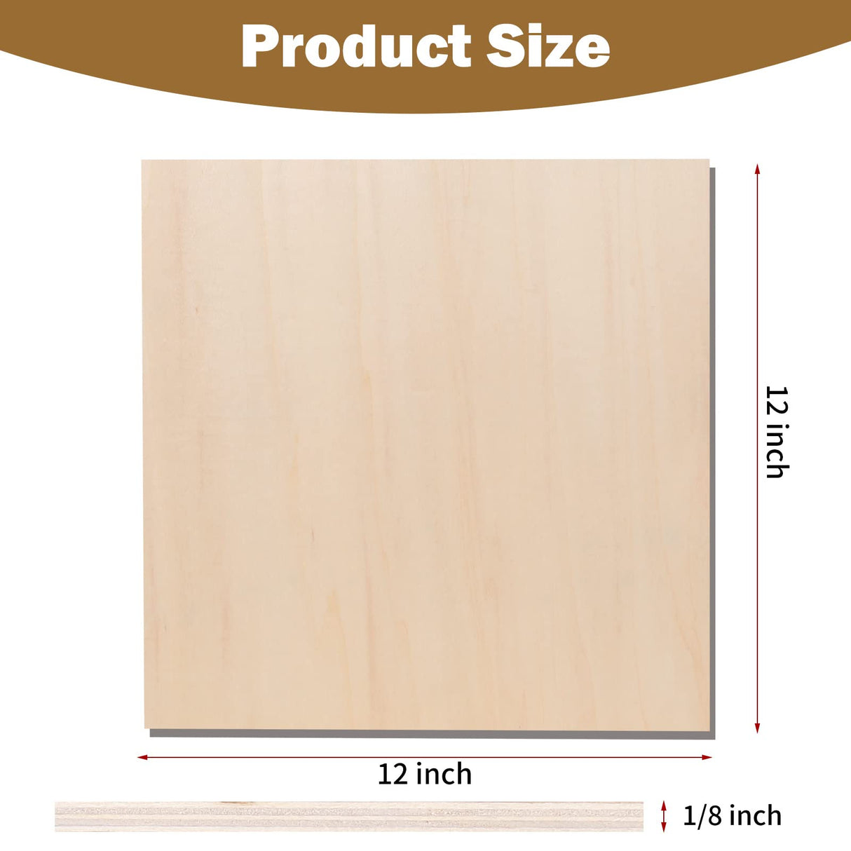 12 Pack Basswood Sheets, 12 x 12 x 1/8 inch Plywood, 3 mm Thin Unfinished Wood Board for Crafts, Laser Cutting & Engraving, Wood Burning, CNC YSangift