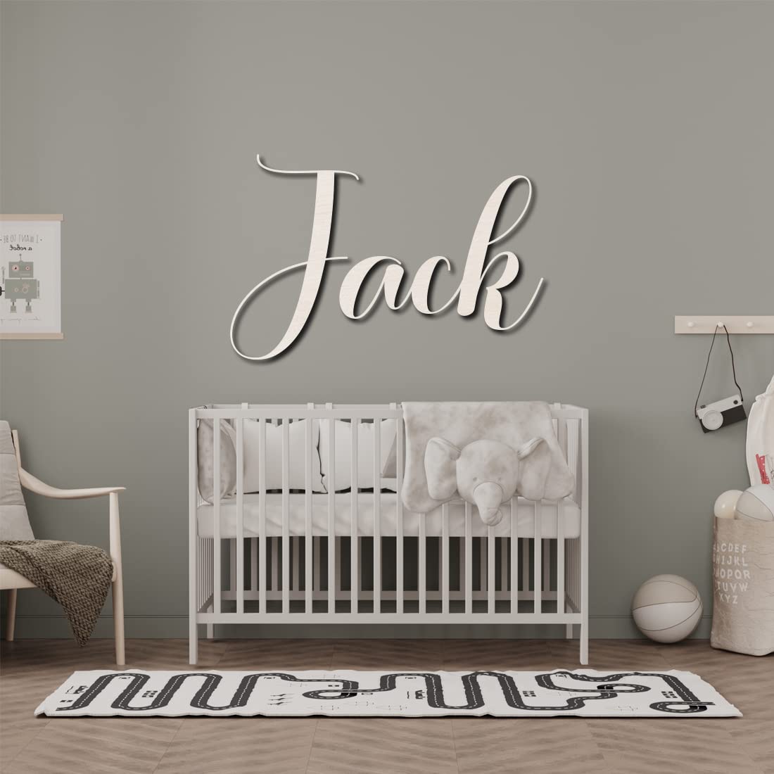 Wooden Name Sign 8-35" Wide Personalized Letters for Nursery Art Wall Room Decor Baby Shower Gift Family Name Sign Nameplate Wood Plaque - WoodArtSupply