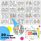 Shuttle Art Washable Dot Markers 26 Colors with Free Activity Book, Fun Art Supplies for Kids Toddlers and Preschoolers, Non Toxic Water-Based Paint Shuttle Art